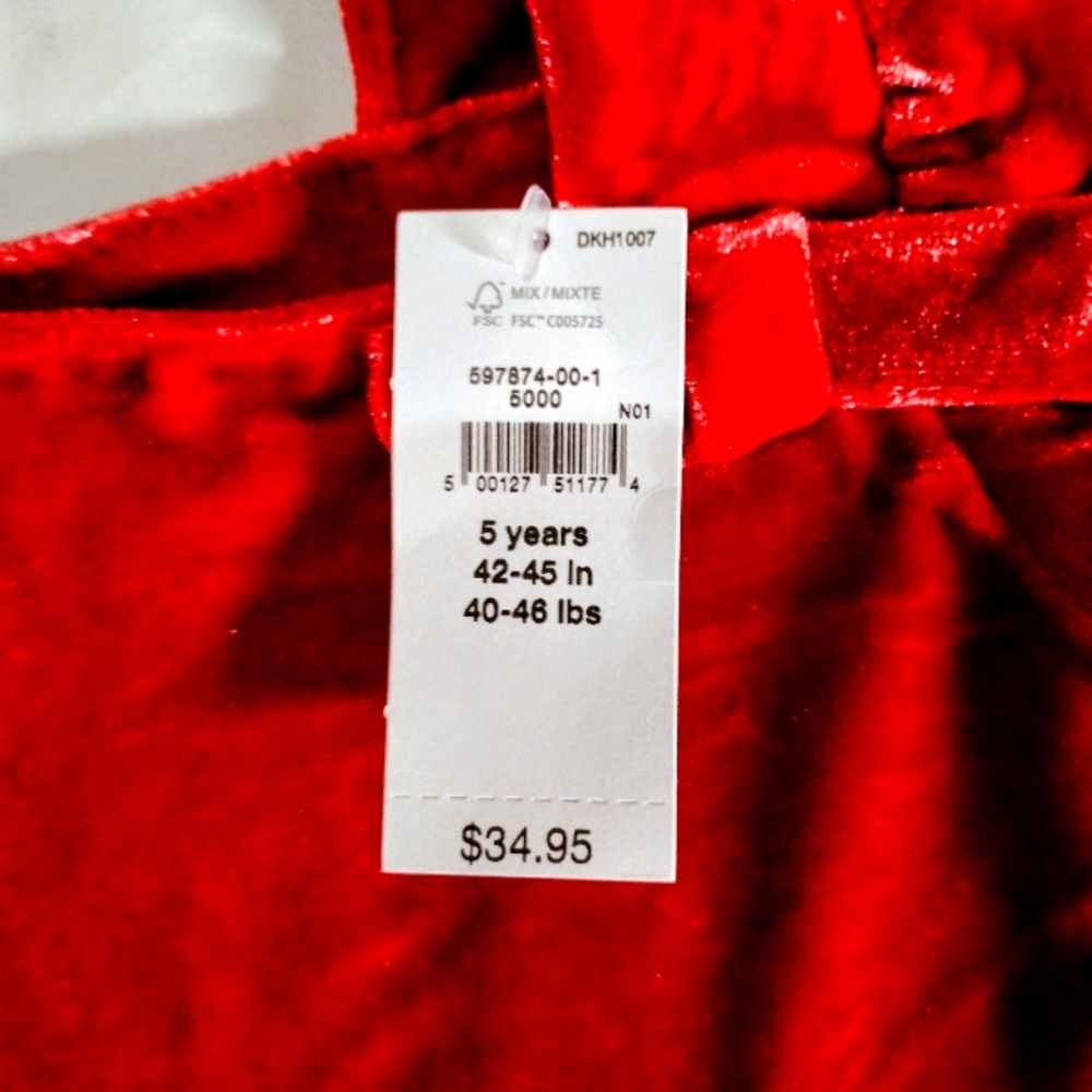 Baby Gap, 5 years velvet Red dress